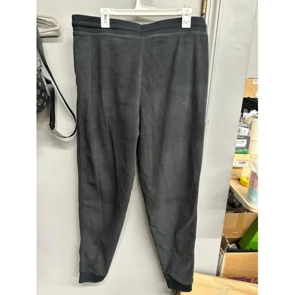 Lands‎ End WOMENS Fleece Jogger Pants Charcoal Gray Heather TALL Lounge Sweat